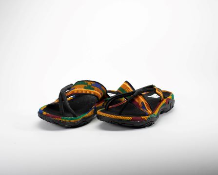 Gya kente print sandal for men red top view