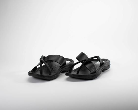 obapapa black leather sandal