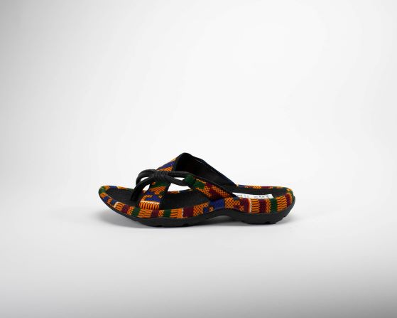 red kente print obapapa sandal side view.