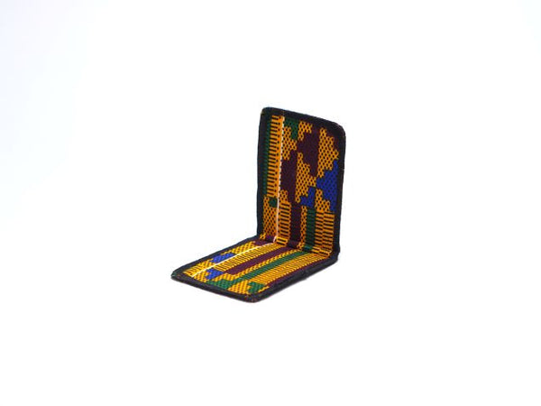 Red kente print mini wallet top view