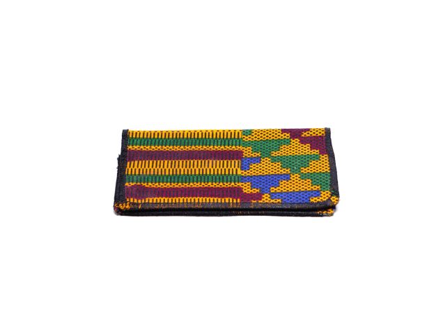 Kente print big wallet side view