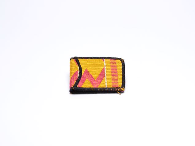 Kente woven pin mini wallet side view