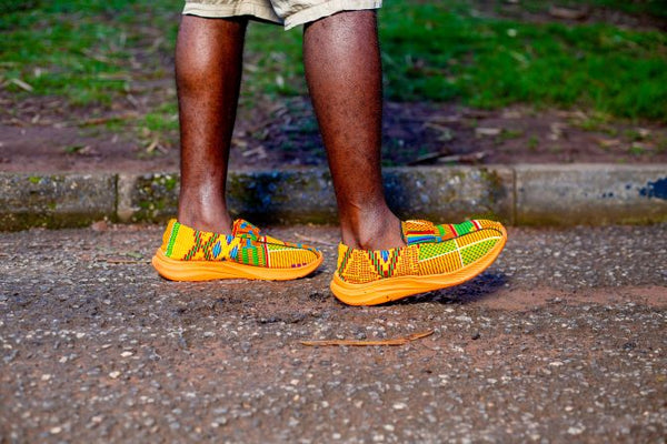 Men's | Asafo Kente Print Loafers with Arch Support-Step Into Style