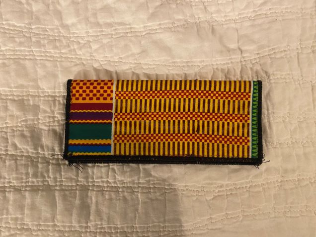 Yellow Green Kente print big wallet top view